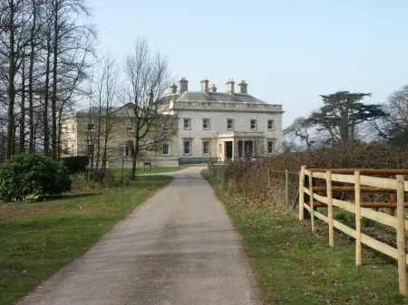 The entrance drive to the back of the house.